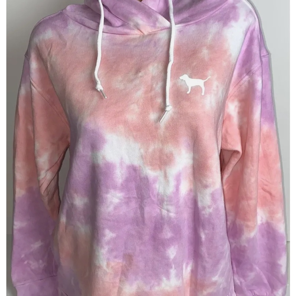 VS Pink Crossover Tie Dye Pink Hoodie - Picture 12 of 12